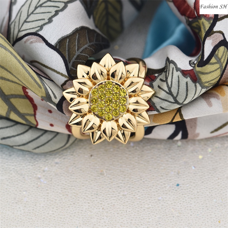 Bros Peniti Desain Bunga Matahari Hias Berlian Imitasi Untuk Wanita M40292