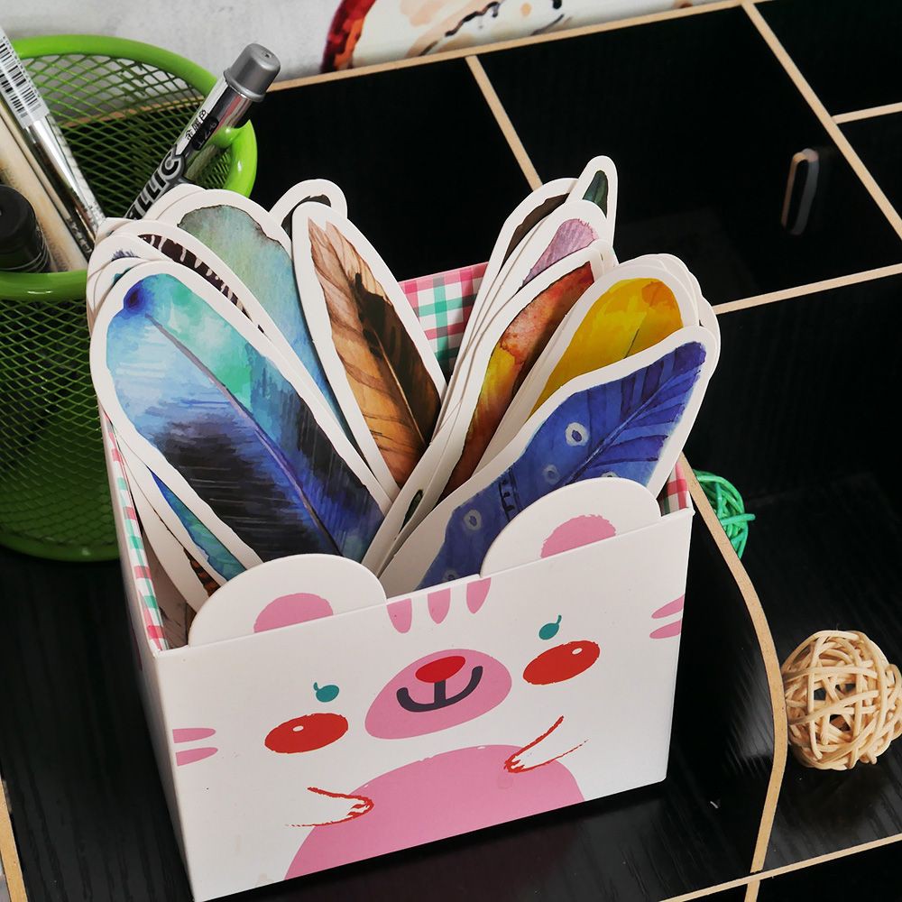 

INDORETAIL | 30 pcs/lot Lucu Kawaii Kertas Bahan Bookmark Book Marks Vintage feathers Untuk