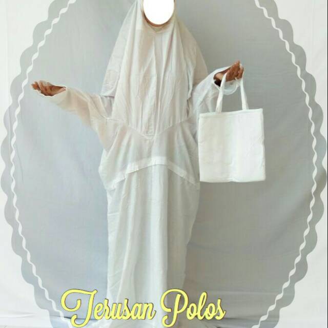 MUKENA TERUSAN PUTIH POLOS