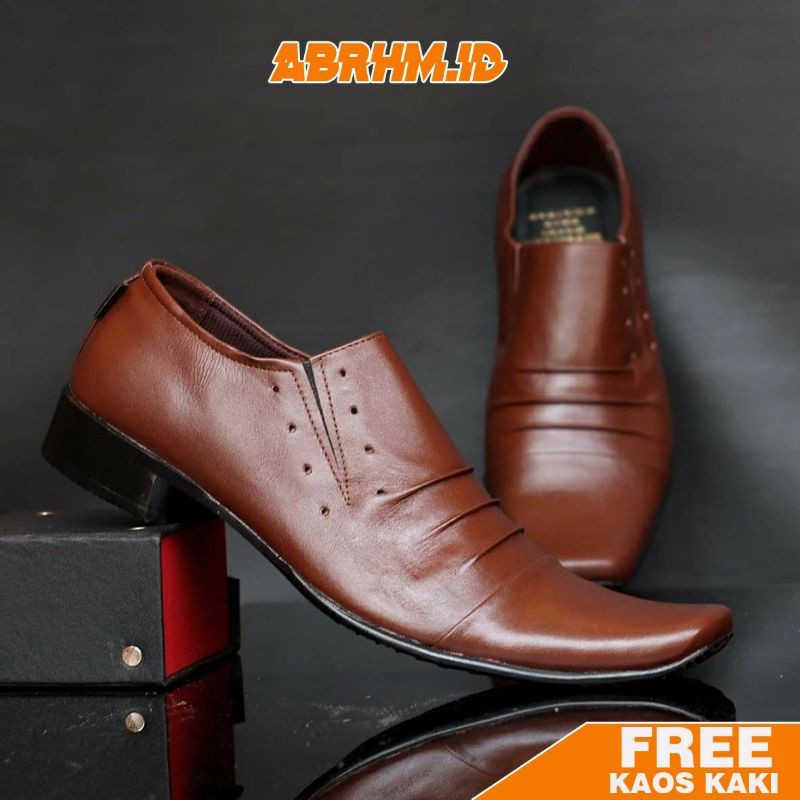 ABRHM X REMPEL Sepatu Formal Pria Sepatu Pantofel Kulit Asli Sepatu Pria Casual Ori Sepatu Kasual Oxford Kerja Kantor Kuliah Kondangan Gaya Keren Kekinian Original Murah Terlaris