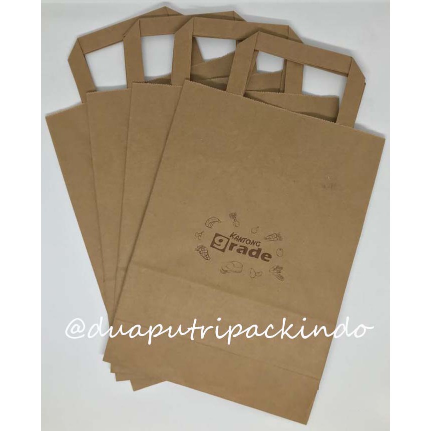 

Paper Bag Flat Handel / Tas Kertas Handel (isi 50 pcs) Merk GRADE