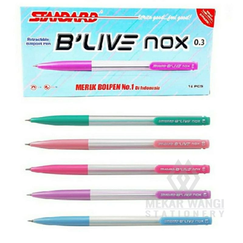 

Ballpoint standard B'LIVE Nox Tinta Hitam | Pulpen standar Nox 0.3