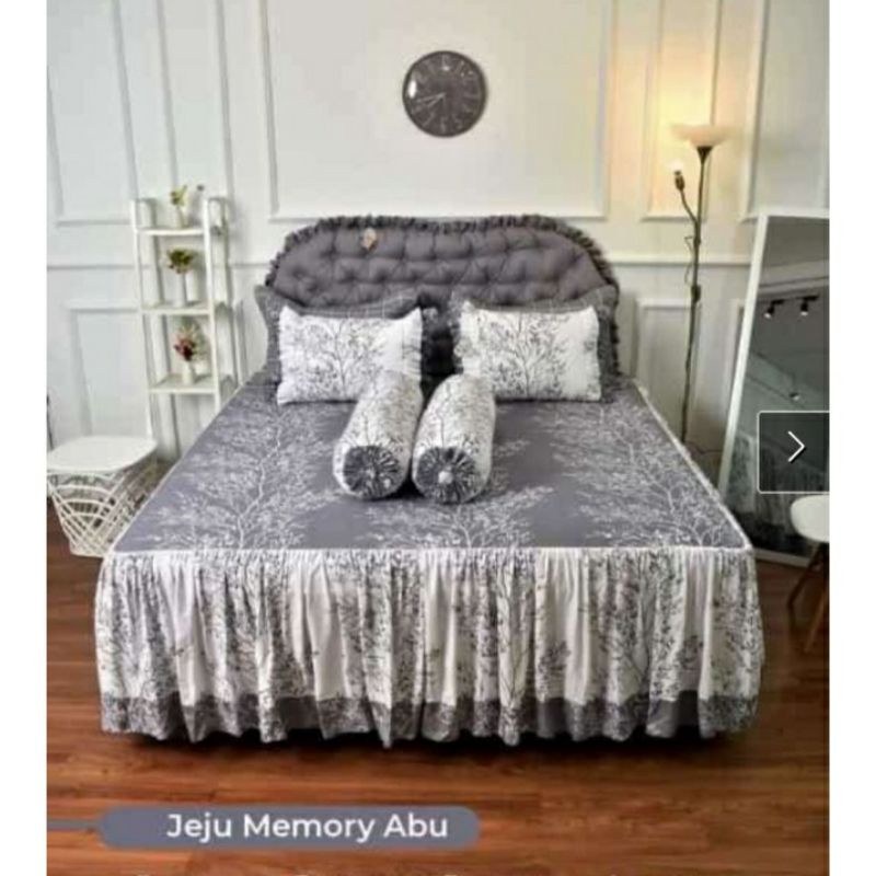 Sprei Rumbai Pengantin Katun Lokal Motif Jeju memory Abu by Katun star