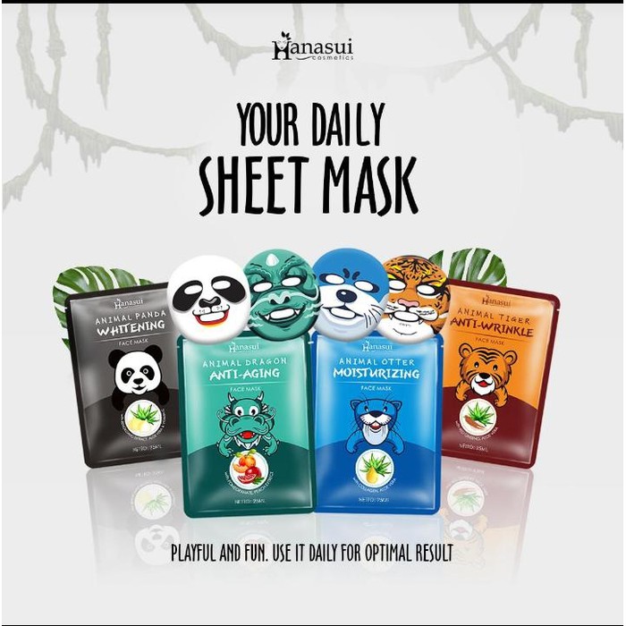 masker hanasui face animal otter tiger dragon panda pemutih pelembab