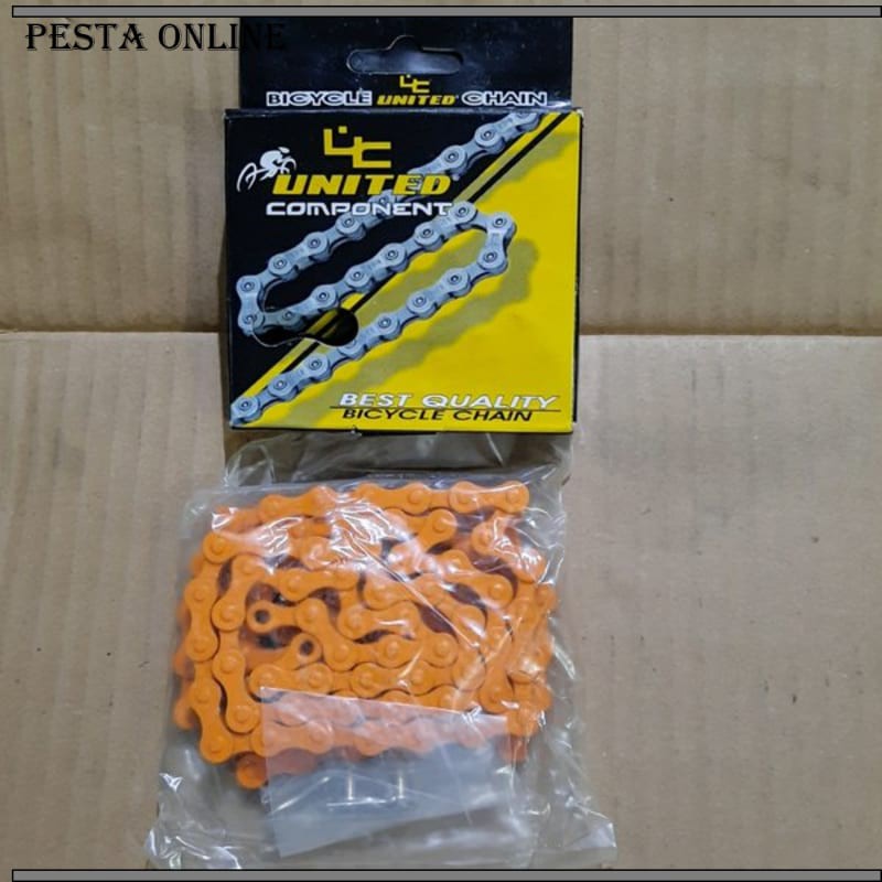 RANTAI BMX UNITED 114L ORANGE SEPEDA Buruan