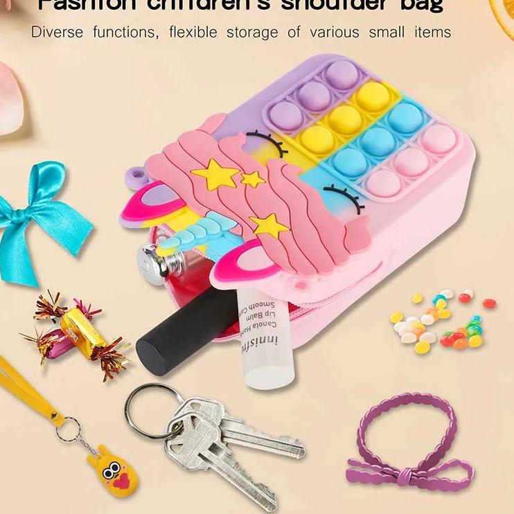 Tren Kekinian.. Tas Ransel Pop It Unicorn Anak-Anak Ukuran Besar (RANSEL) Fashion Bag Pop It Unicorn