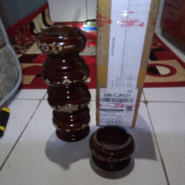 Asbak Rokok Ukir Cukit Kerajinan Kayu Jati