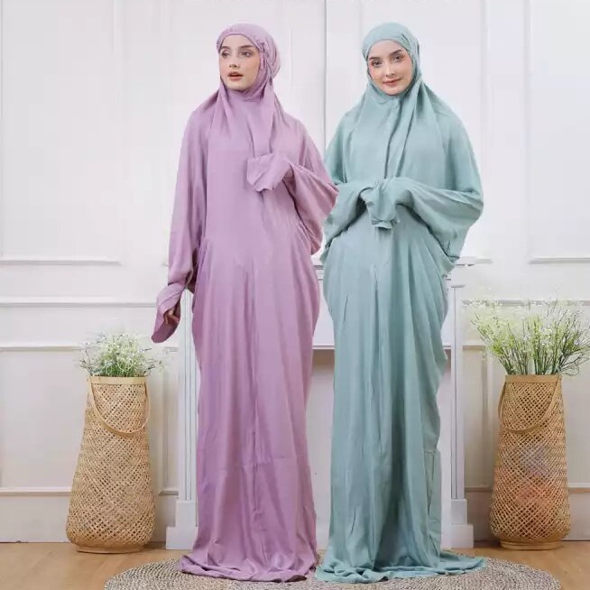 Mukena Dewasa FELISHA - Mukena Dewasa Terusan Polos Rayon Premium Jumbo By Shabrina Mukena(S1H7) Muk