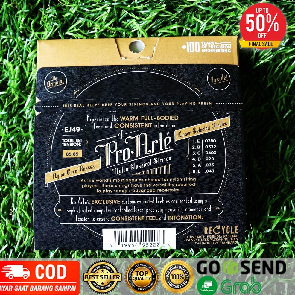 ゲ Senar Gitar Klasik Pro Arte EJ49 Black Nylon Nilon hitam ヸ