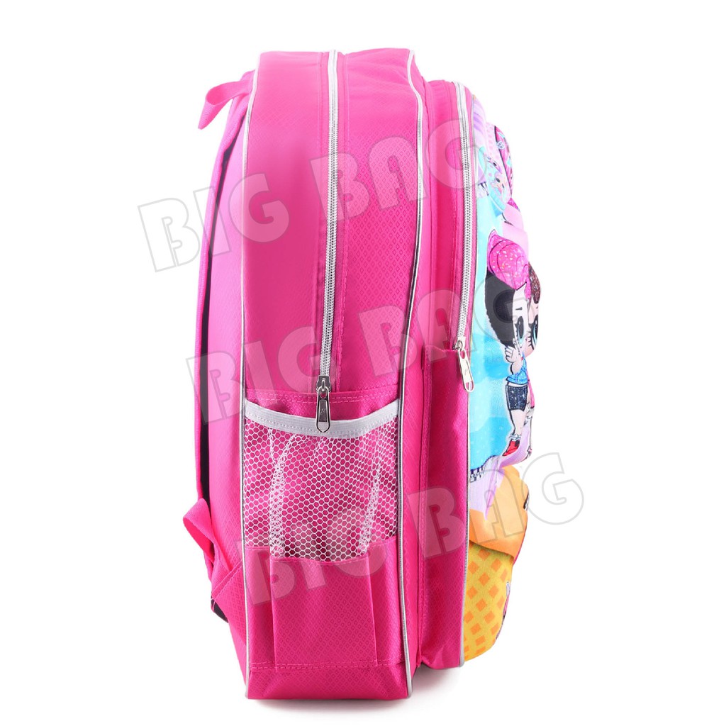 Tas Ransel BIG EMBOSS- LOL SURPRISE - THREE LITTLE GLAM.RTM + FREE Jam Tangan Laser Anak