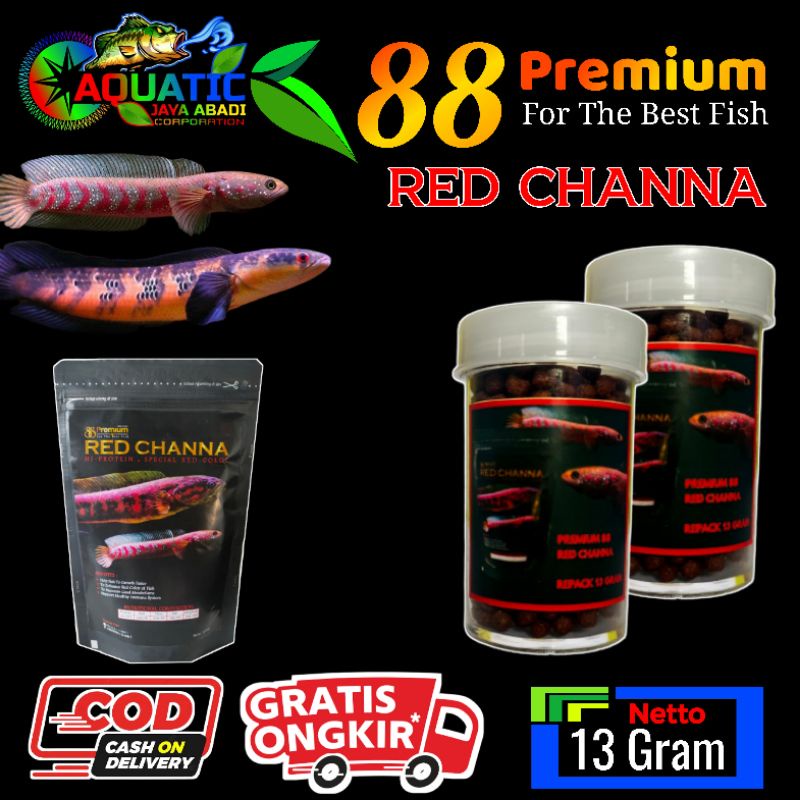 Pelet Premium 88 Red Channa 13 Gram