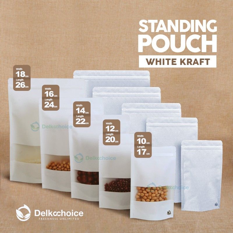 Standing Pouch Window Kraft White Plastik Kemasan