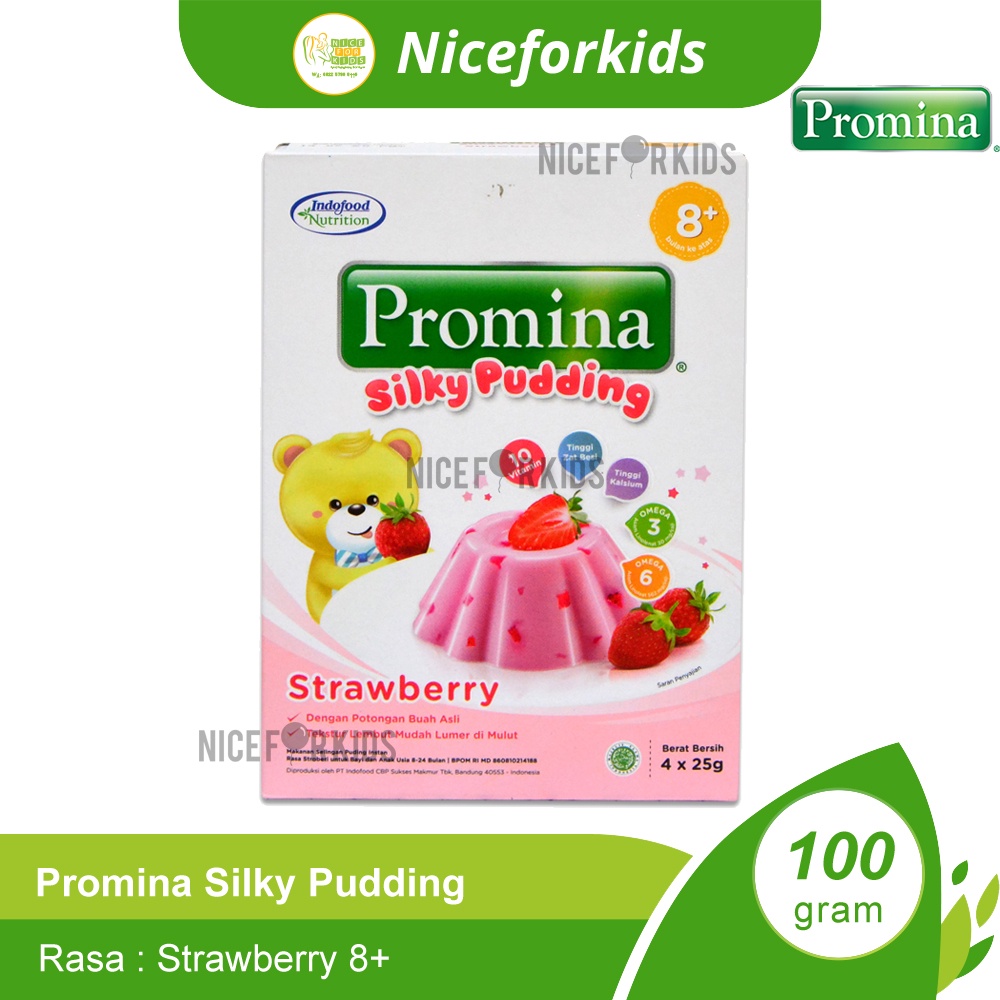 Promina Silky Pudding Snack MPASI Anak - Puding Bayi Rasa Coklat &amp; Strawberry untuk Cemilan Anak