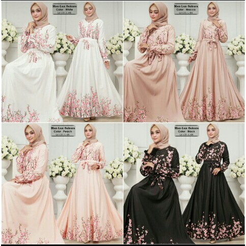 Baju Muslim Motif Bunga Sakura