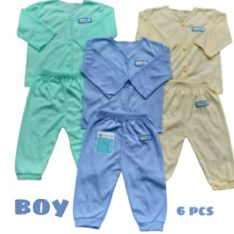 Stelan baju panjang baju celana bayi newborn polos babycute 3stel SNI Promo 9.9