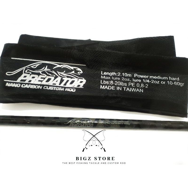 BLANK CARBON PREDATOR 8-20 LBS PE 0,8-2 ONE PIECE PANJANG 210 ULIR BAHAN CUSTOM JORAN NOT SKY CORAL