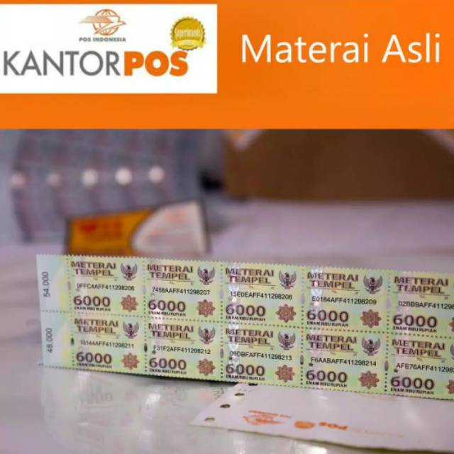 Materai 6000/10000 Asli Dari Kantor Pos Indonesia@