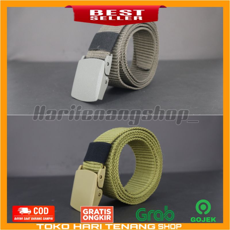 Ikat pinggang pria bahan Nylon kanvas kepala plastik anti metal detector/sabuk pria canvas Nylon/Gesper Tactical military import