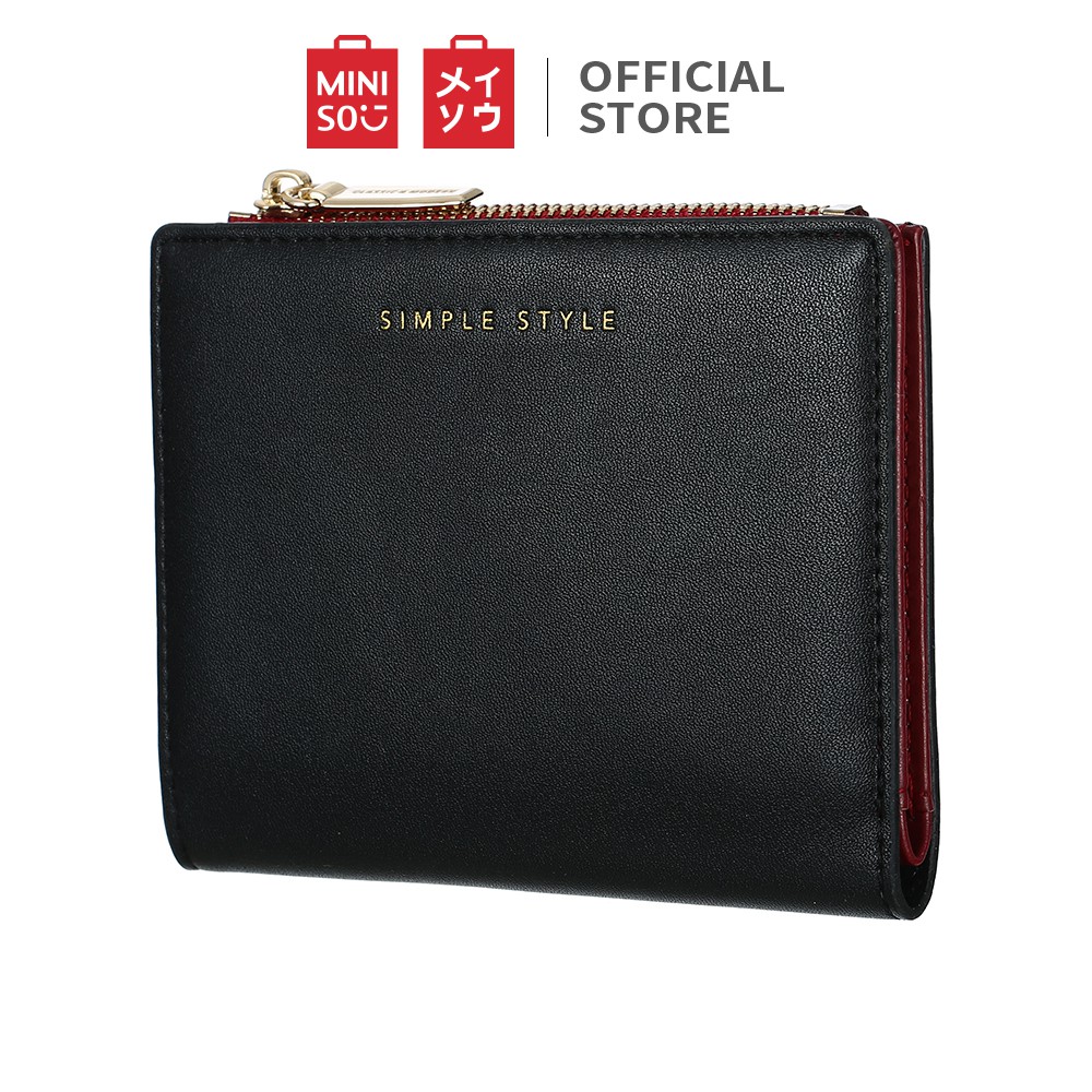 MINISO Dompet Wanita Colorblock Pendek Kecil Lipat Ritsleting Simple Korea Elegant Shopee 