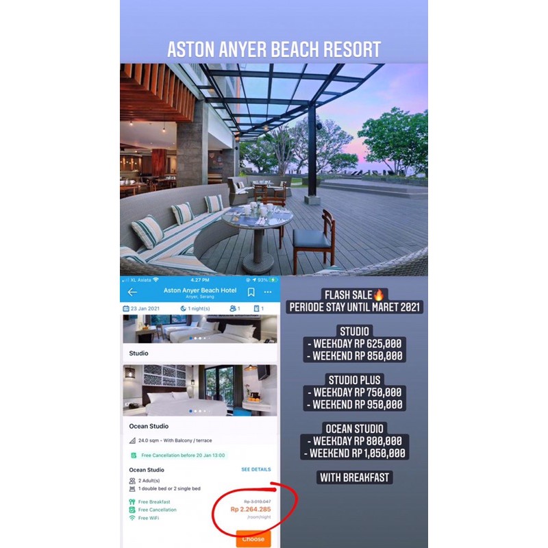 Pesanan Ahmad Fadillah - Voucher Hotel Aston Anyer 2D1N