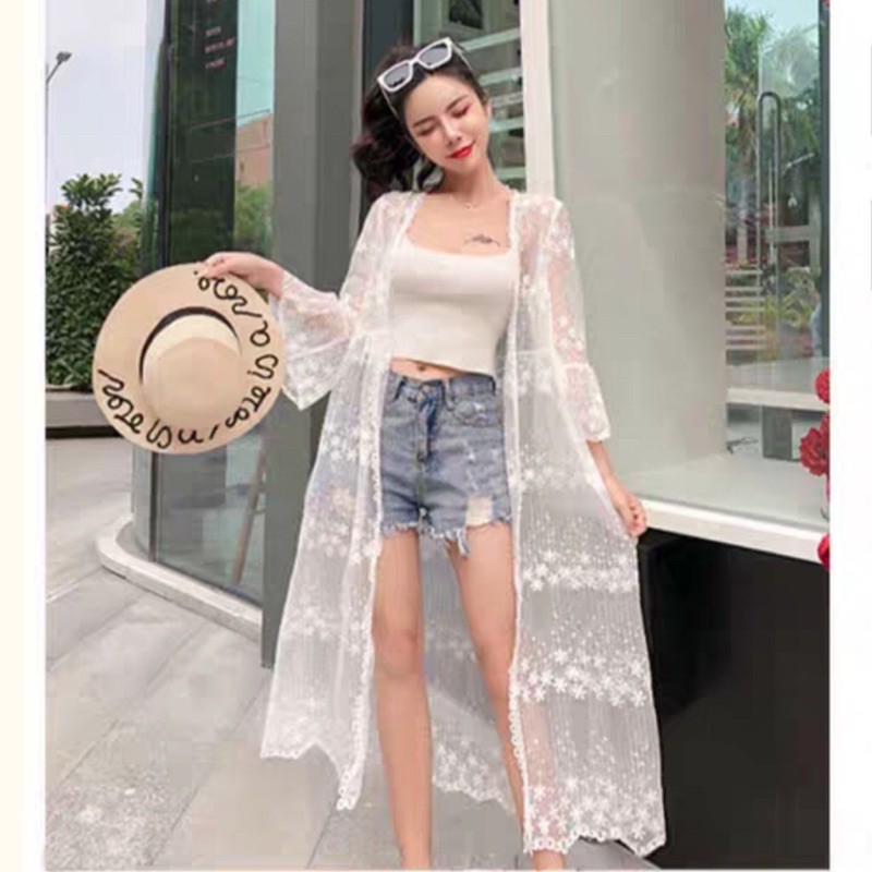 REAL PICTURE - Outer Pantai Import / Lace Outer / Outer Putih