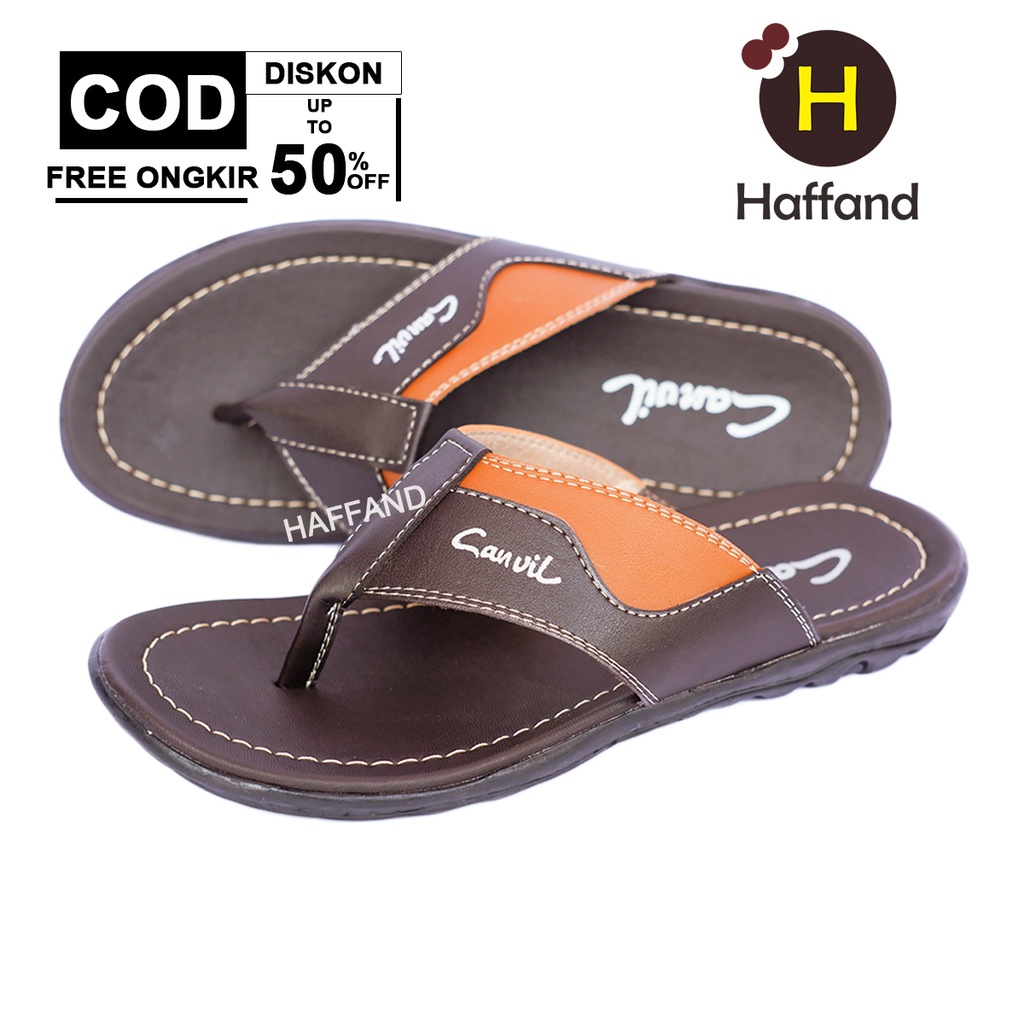 Sandal selop pria kulit sandal slide casual murah terbaru/Sendal pria kekinian keren kasual