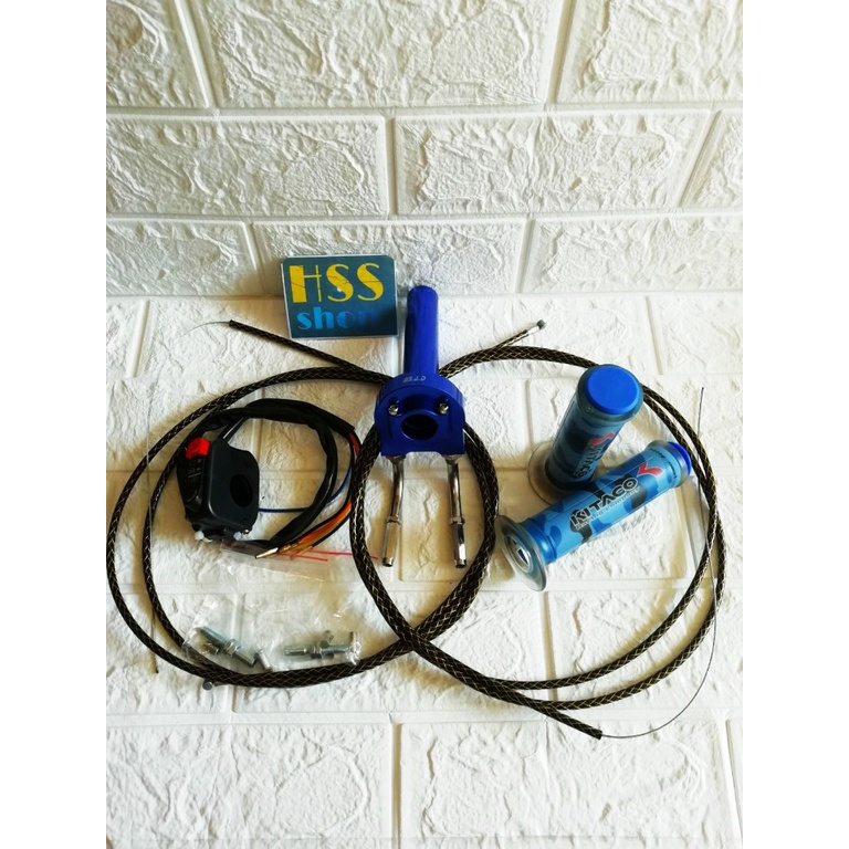 Gas Spontan 2 Kabel + Handgrip + Saklar Kanan + Kabel Gas = Sonic 150 R, Gsx 150 R, Nmax 155, Pcx 15