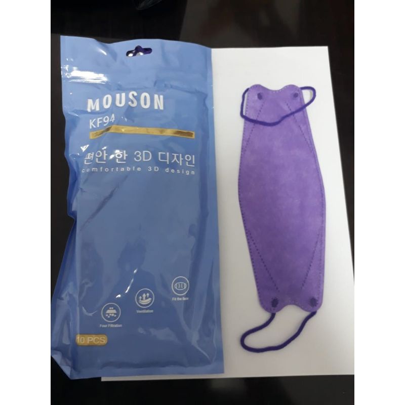 Masker Korea KF94 / Masker Polos anti debu/virus 1 pack isi 10pcs