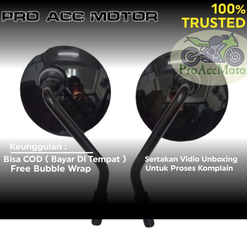 Spion Fazzio Fino Retro Bulat Hitam Classic (Bisa COD)