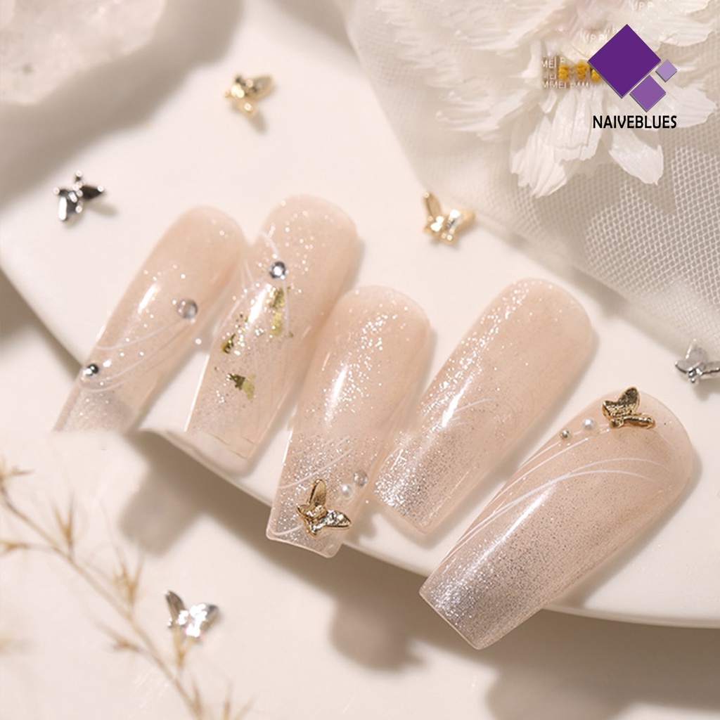 Naiveblue &gt; 10Pcs / Set Ornamen Bentuk Variasi Untuk Hiasan Kuku Nail Art 3D