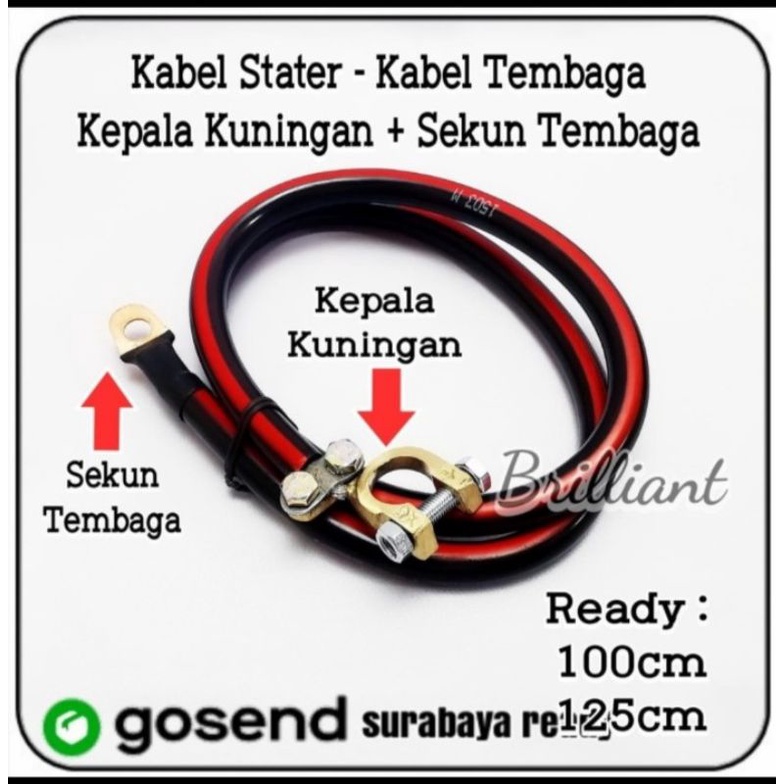 Kabel Stater Accu Kendaraan Mobil - Kabel Murni Tembaga