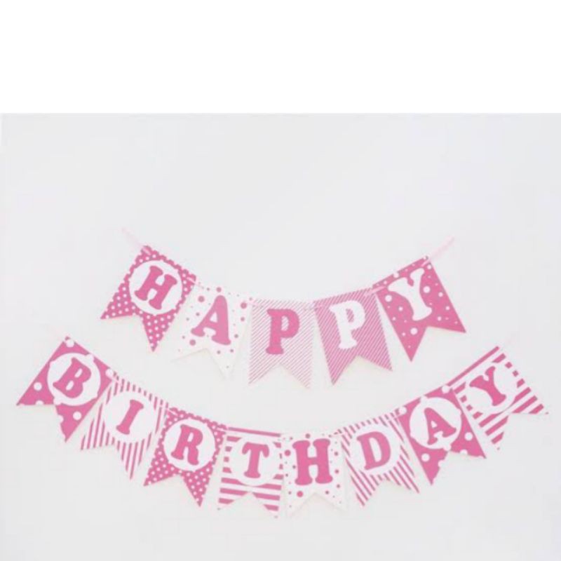banner bunting flags party flag happy birthday decoration dekorasi tulisan ulang tahun