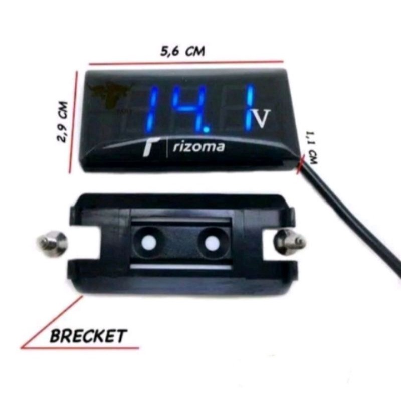 Voltmeter Volt Meter ACCU Aki 2in1 Mini 12V produk original rizoma 2in1 Universal Semua Motor