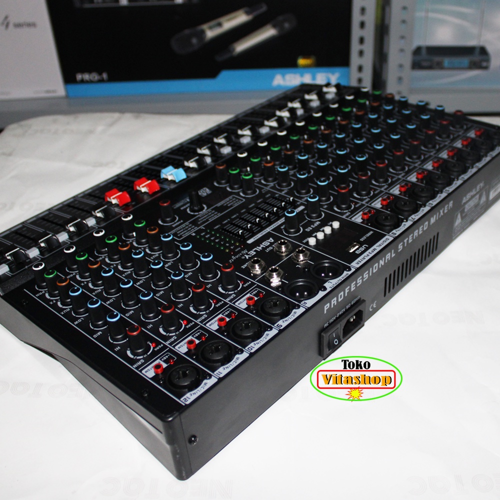 MIXER ASHLEY 12 CHANEL MIXING-12 SUPPORT SOUND CARD USB,MP3,BLUETOOTH