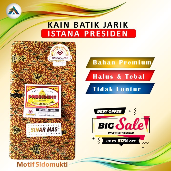 Kain Batik Jarik Prada Prodo H. Santoso Istana Presiden Motif Sidomukti Halus Adem