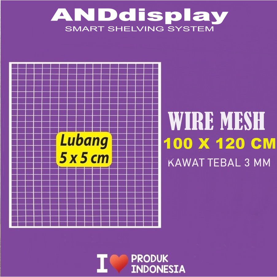 WIRE GRID MESH 100 X 120 CM - KAWAT JARING KOTAK - RAM DINDING BINGKAI