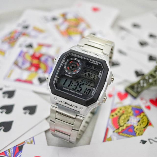 Promo Terbaru Jam Tangan Pria AE-1200 Rantai / Ready 5 Warna