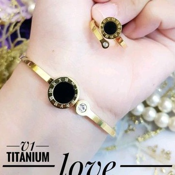 Titanium Set Perhiasan Wanita Gold 169227