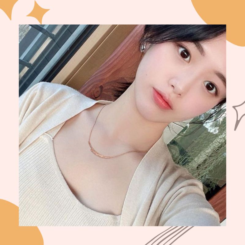 Kalung Smile Diamond Berlian Permata Perhiasan Titanium Anti Karat Anti Luntur Korea Import Itaewon 