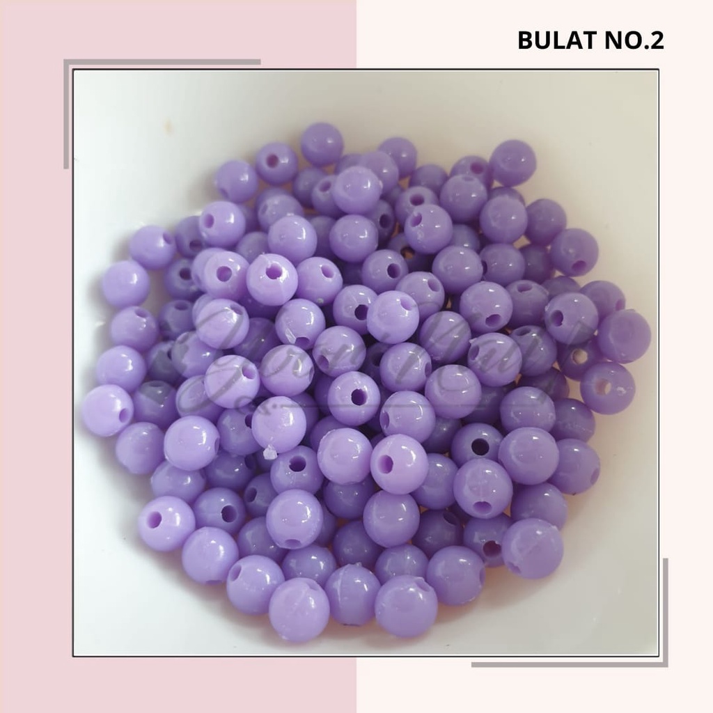 Manik Bulat beads 30gr manik 6mm 8mm 10mm raiboe pastel manik gelang strap masker kalung