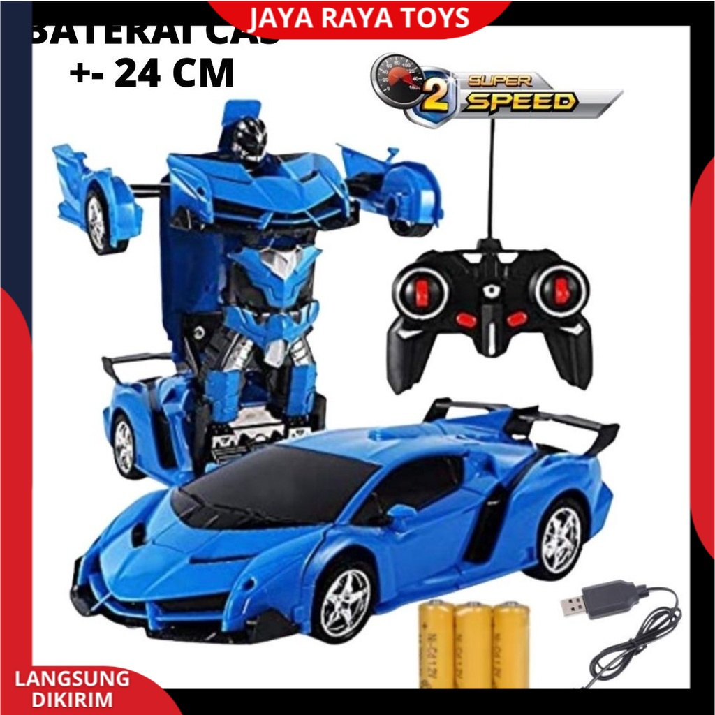 Mainan Mobil Remote Control Robot Transformer Autobot Rc The Last Knight Baterai Cas terbaru