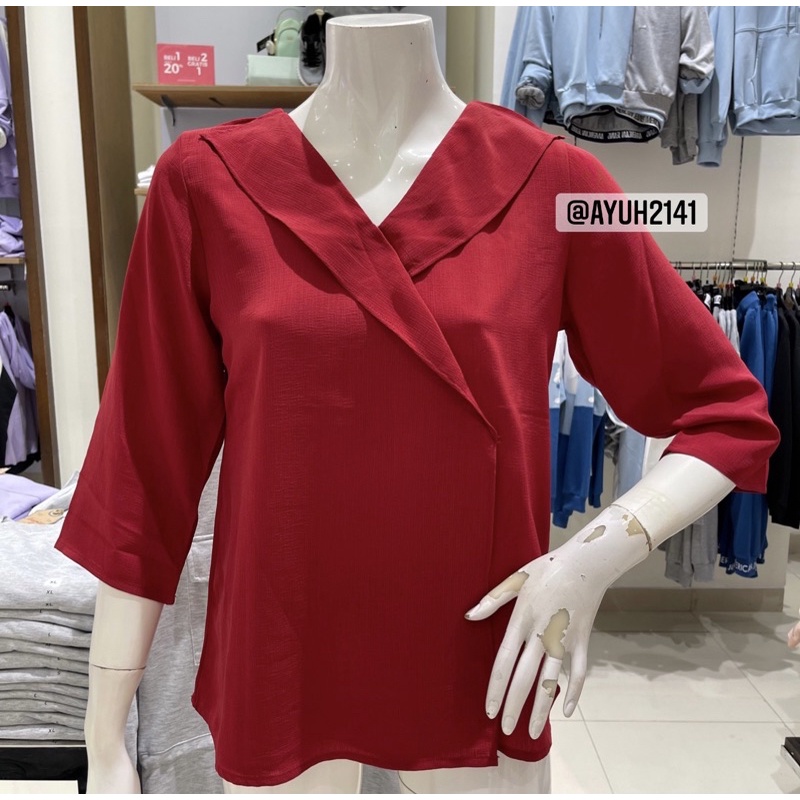 ATASAN WANITA  BLOUSE / KEMEJA POLOS ST.YVES ORIGINAL LENGAN 7/8 SIZE S-XXL