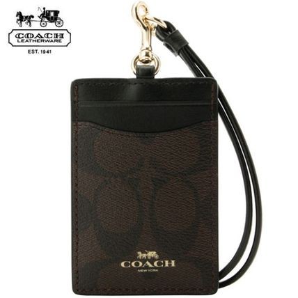 lanyard coach original lanyard ID case brown black f63274