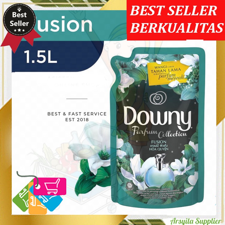 DOWNY Parfum Collection Fusion Pouch 1500ml Softener Pewangi Pakaian