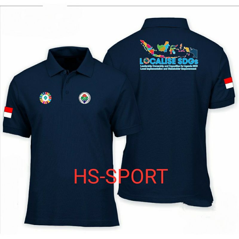 Poloshirt / Kaos Kerah Polo / baju kerah Kemendes sdgs desa Terbaru Bisa Custom Desain Sendiri