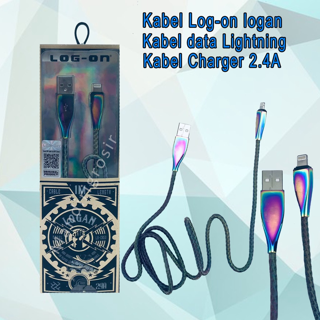 Kabel Log-on logan * Kabel data Iphone * Kabel Charger * 2.4A * LO-CB53