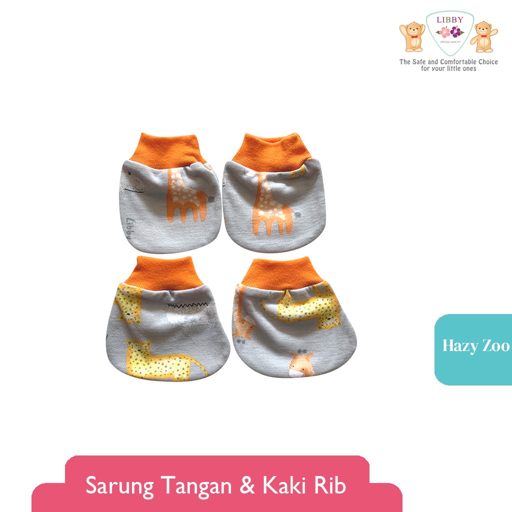 Sarung Tangan &amp; Kaki Bayi LIBBY Motif Hazy Zoo (1pcs/set)