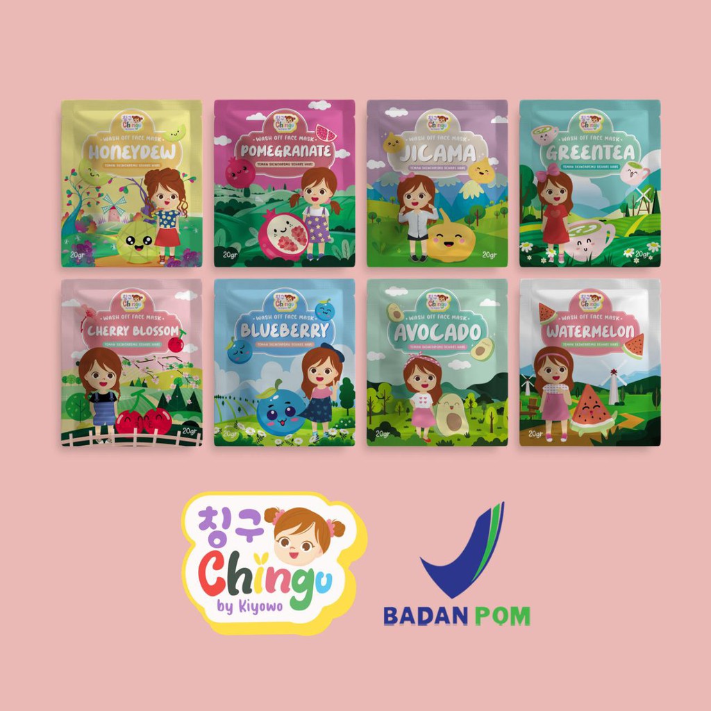 DEALER BPOM Wash Off mask CHINGU BY KIYOWO 10 gr Yeppu yeppu Masker Wajah Organik