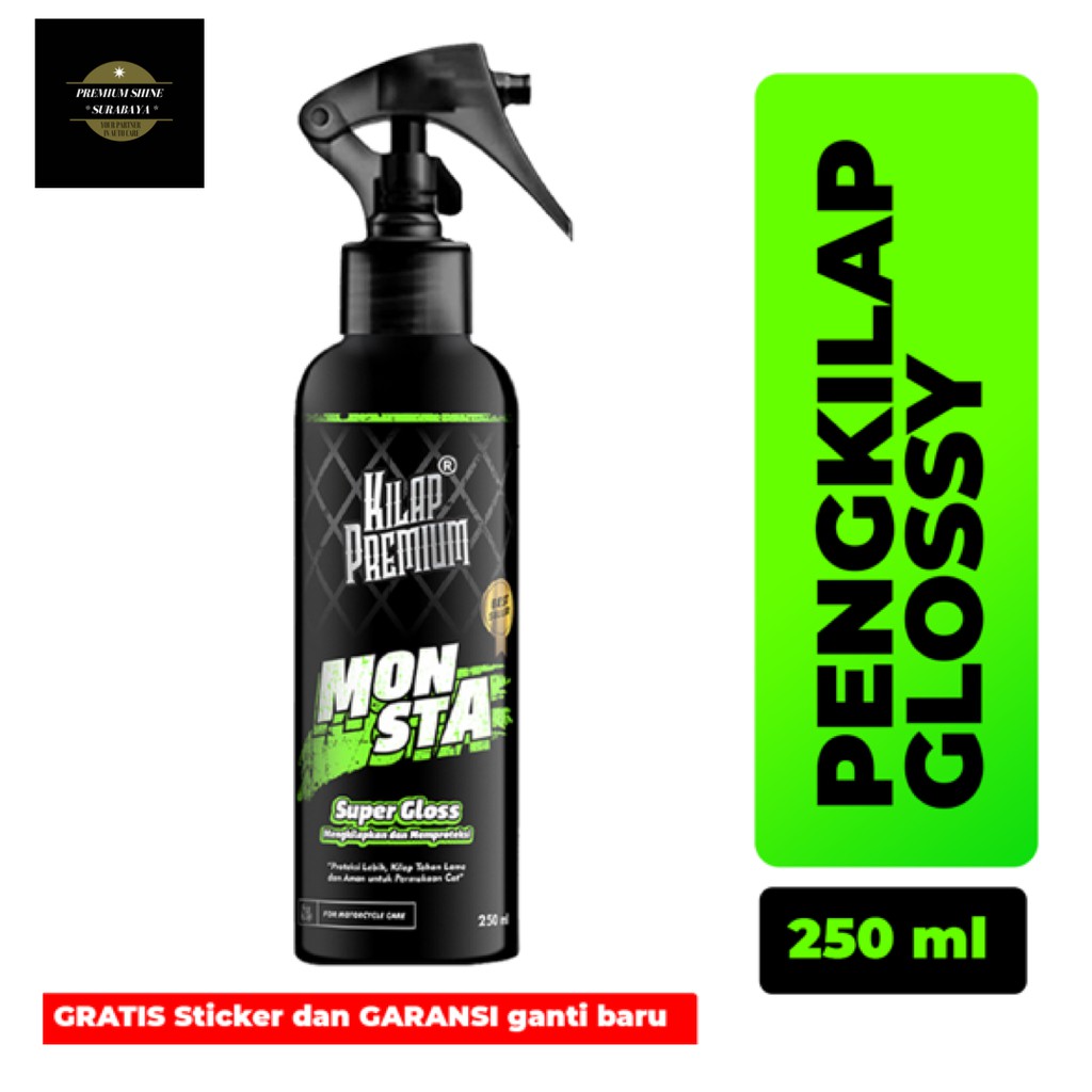 ilap Premium - Monsta Shine 250Ml Pengkilap Motor, Mobil, Helm Glossy, Sealant, Semi Coating, Wax