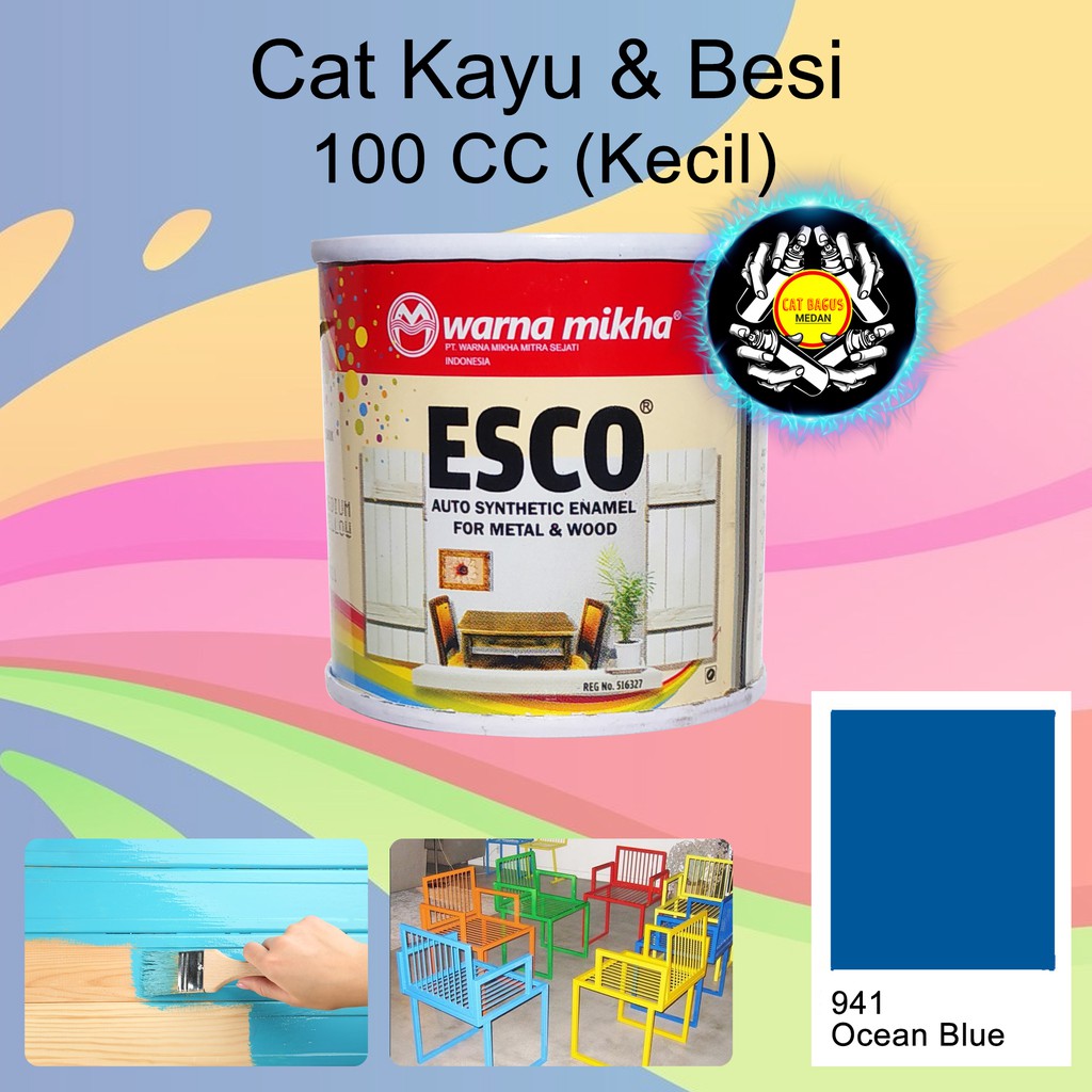 

CAT MINYAK KALENG KECIL WARNA 941 OCEAN BLUE BIRU TUA ESCO 100 CC 0,1 LITER / CAT KUDA TERBANG AVIAN
